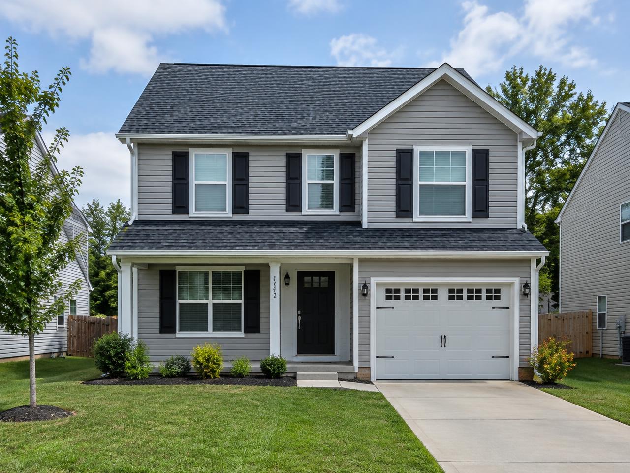 Residential roof and exterior with asphalt shingles